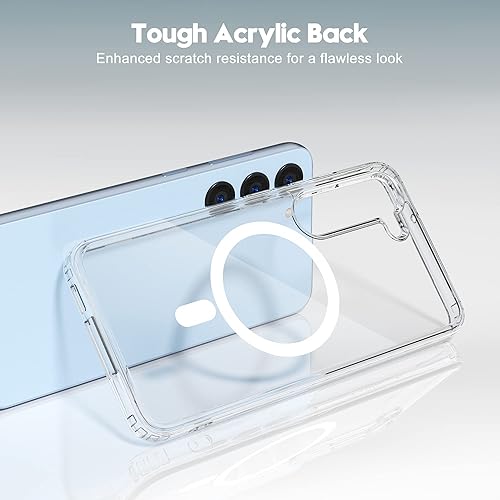 Miniatura 6 de Oakxco Funda magnética transparente para Samsung Galaxy S23 compatible con carga MagSafe funda protectora de ajuste delgado para Galaxy S23 a prueba