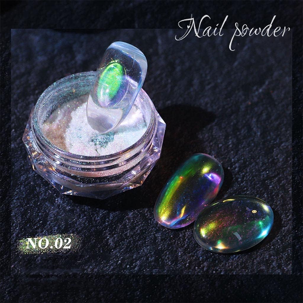 Nail Powder Nail Powder Kit Effect Rainbow Glitter Powder Pigment Powder For Nails Nail Powder Fine Rainbow Holo
