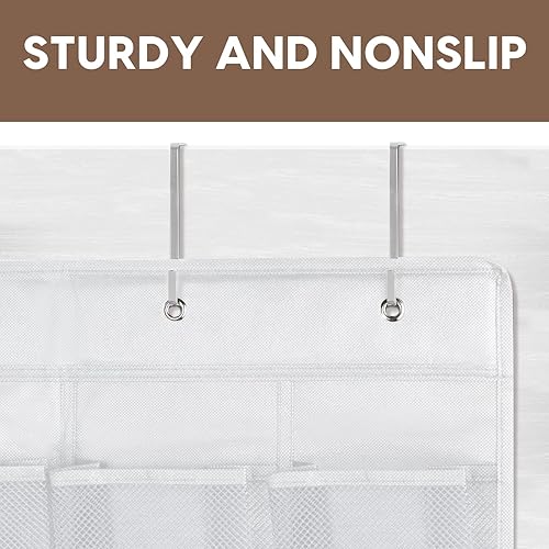 Miniatura 4 de Organizador de zapatos para colgar sobre la puerta, zapatero colgante para armario con 24 bolsillos extragrandes, ahorro de espacio, organizador de