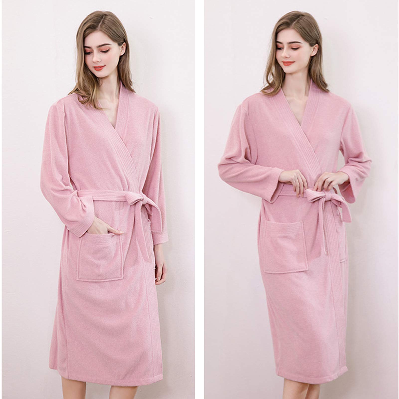 Homme Peignoir Robe de Chambre Kimono Chemise de Bain Col V Pyjama pour Hôtel Spa Sauna