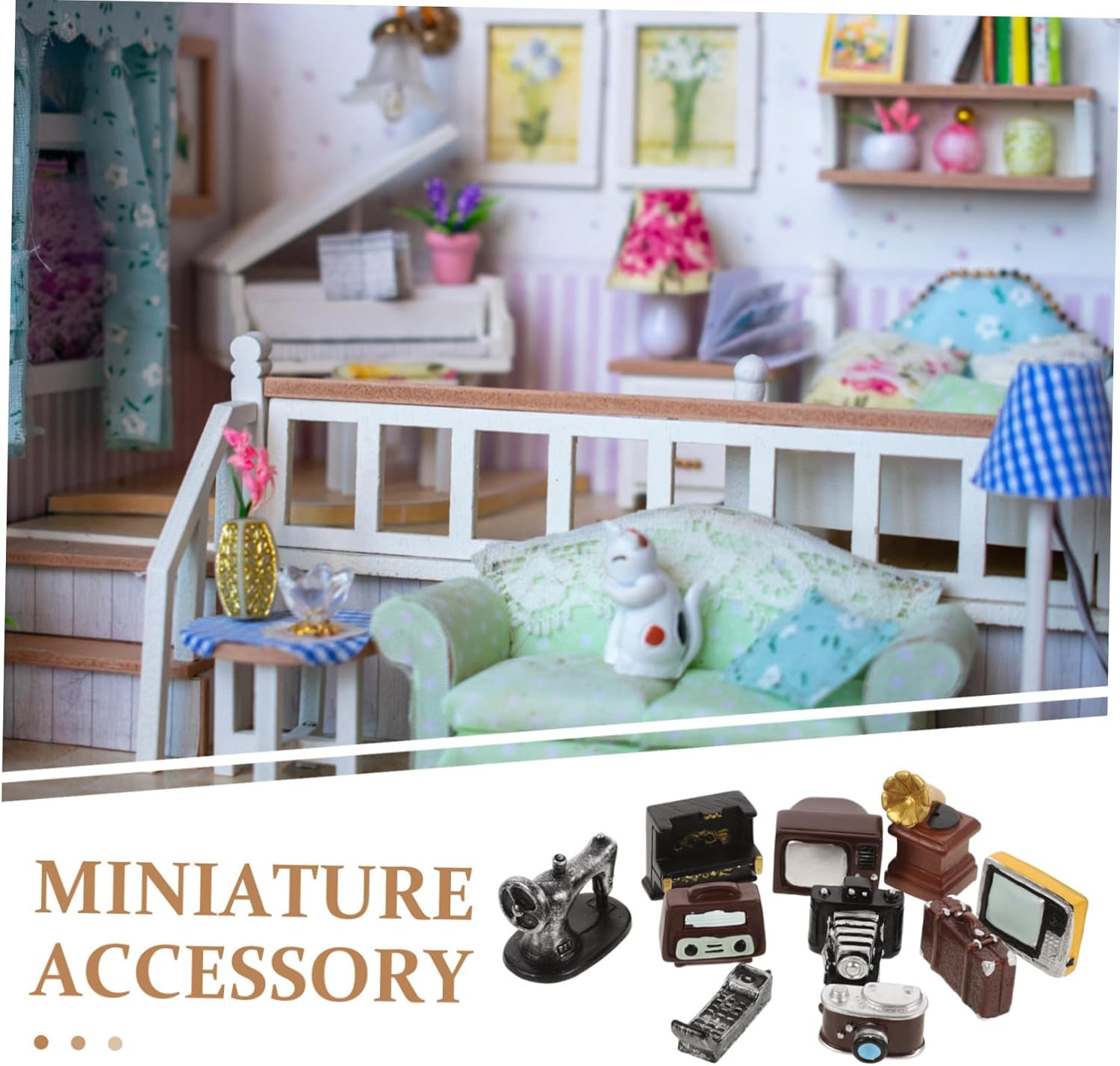 BESPORTBLE 1 Set Miniature Decorative Furniture Model Retro Home Appliances for Mini House Decor Lovely Doll Furniture Accessories for DIY and Life Scenes