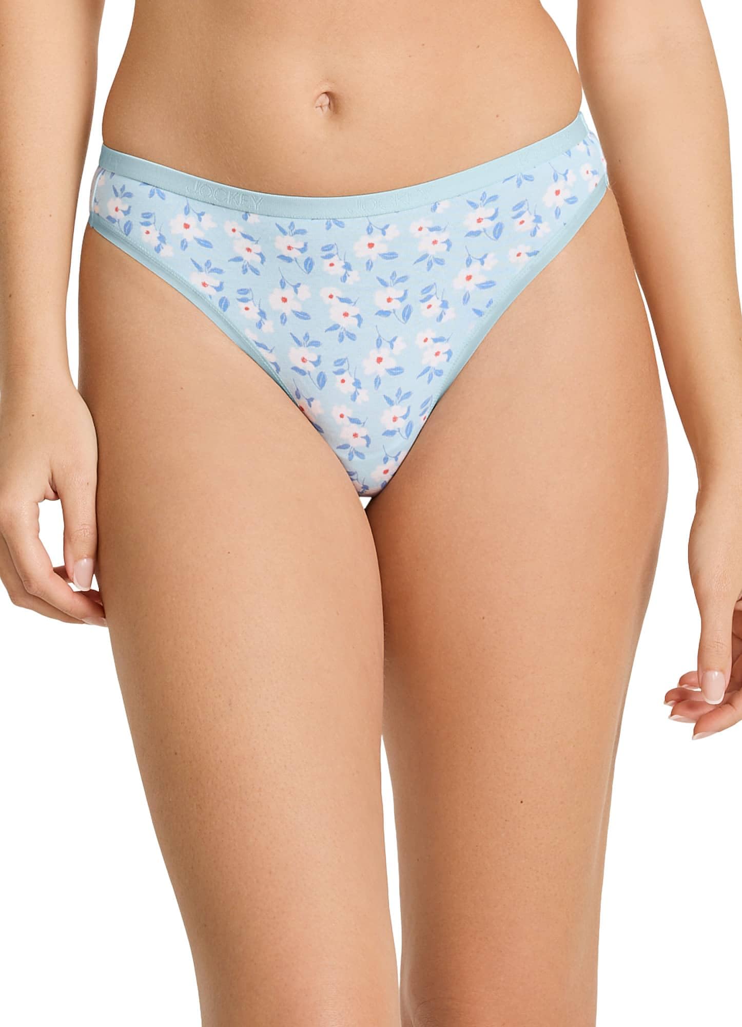 Jockey Tanga elástica con logotipo de algodón orgánico para mujer, paquete de 3