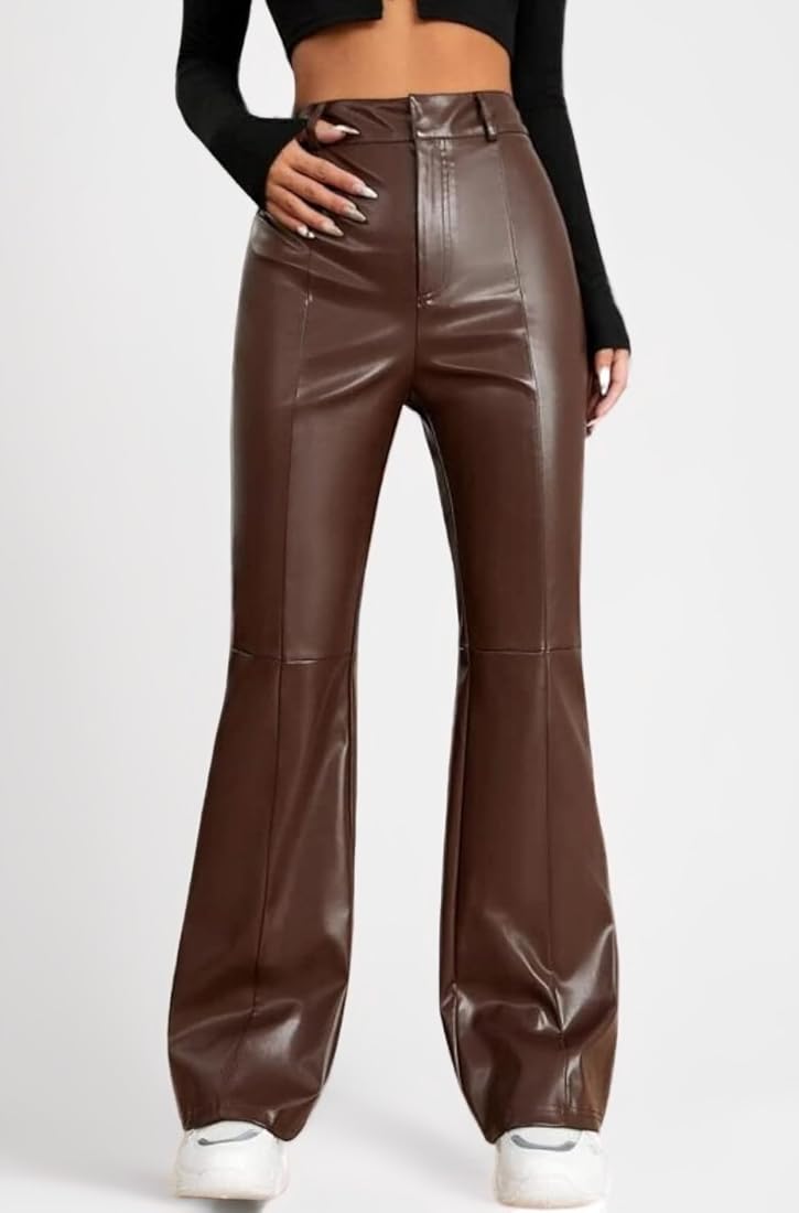 Leather trousers brown Clearance