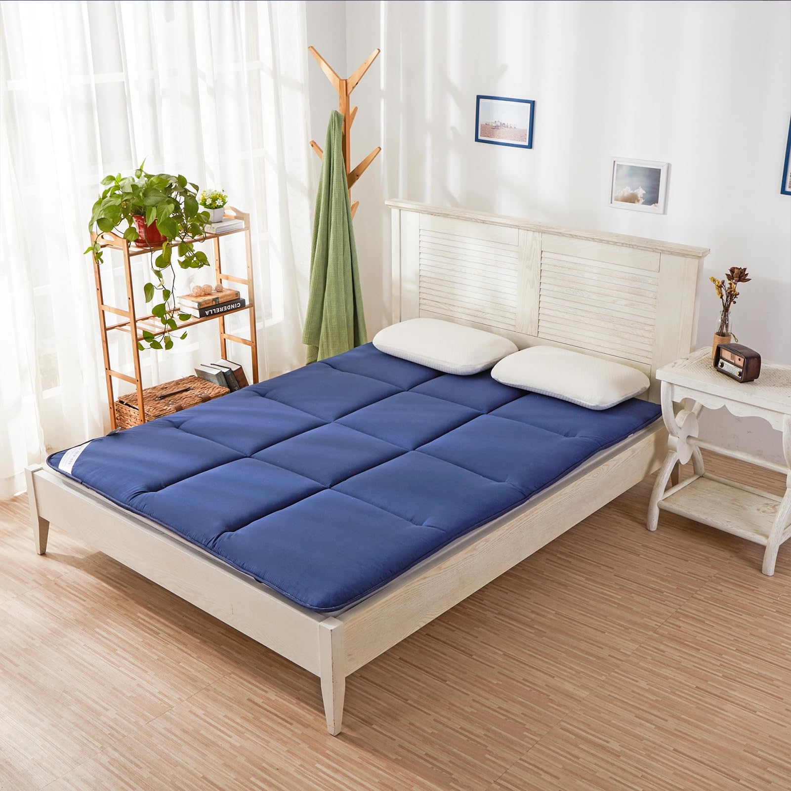 Colchón De Espuma De Memoria Colchón De Piso Japonés, Colchón De Futón Suave Tatami Japonés, Colchón Enrollable, Colchón Portátil De Futón para Tienda De Campaña,Gris,120 * 200cm