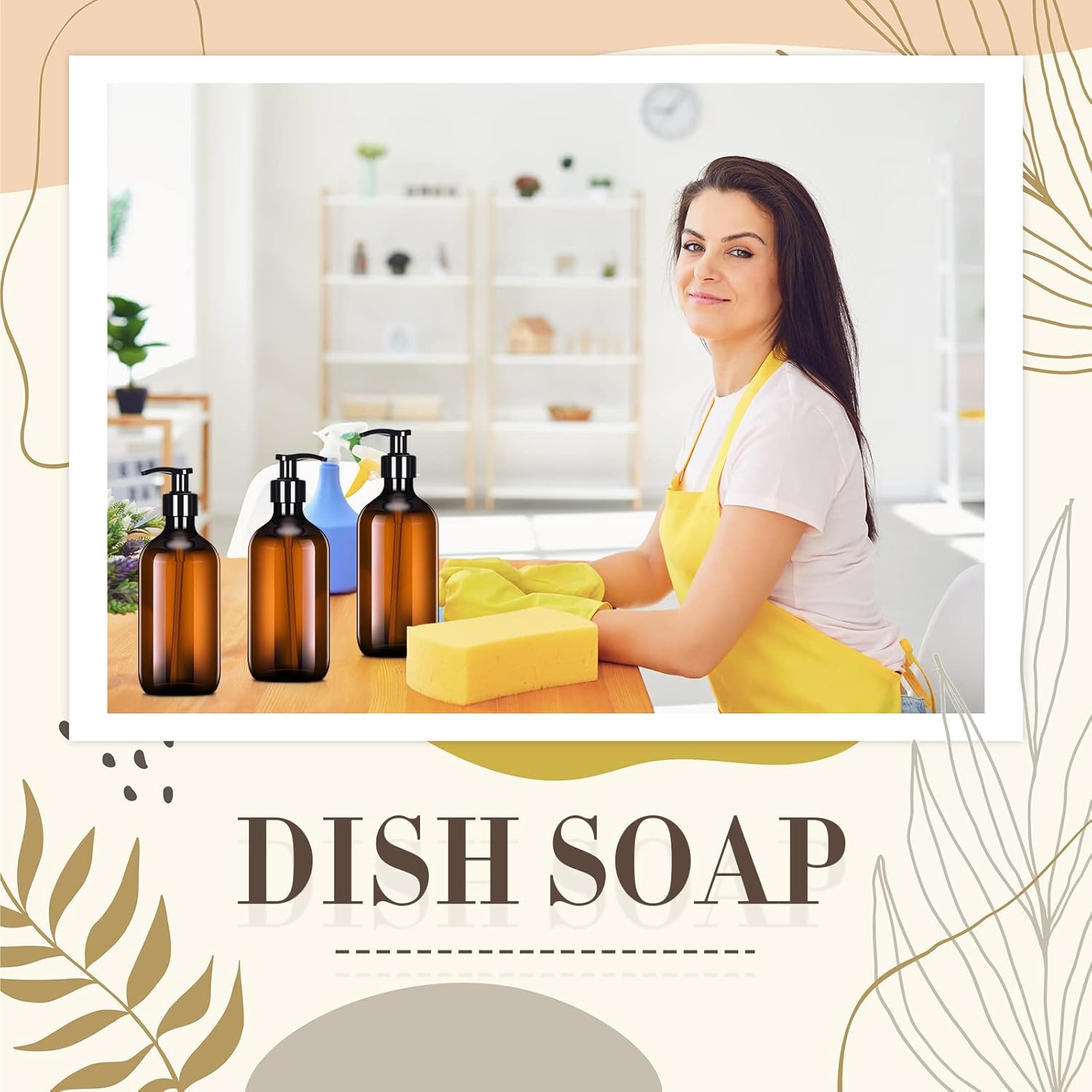 Tessco for You 24 Pcs Amber Soap Dispenser Empty Plastic Pump Bottles Refillable Shampoo Container for Hand Sanitizer Soap Lotion Body Wash Conditioner Bathroom Travel, 16.9oz - Image 4