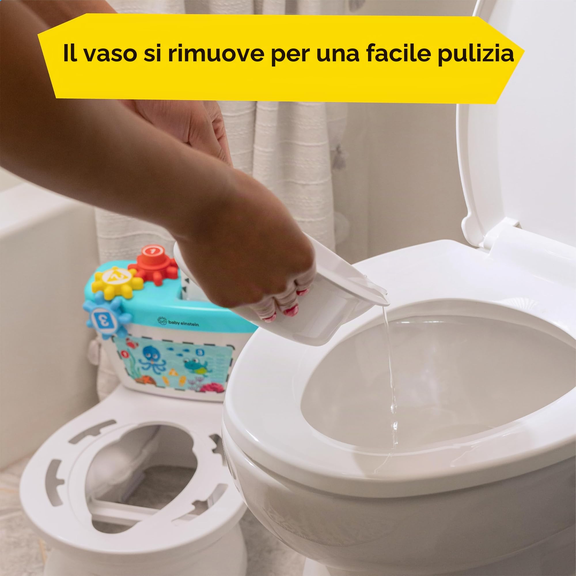 Baby Einstein, Sistema di preparazione al vasino 2 in 1, 18+ mesi, con musica e ingranaggi rotanti