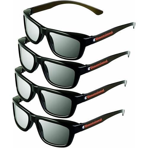 ED 4 Pack CINEMA 3D GLASSES For LG 3D TVs – Adult Sized Passive Circular Polarized 3D Glasses
