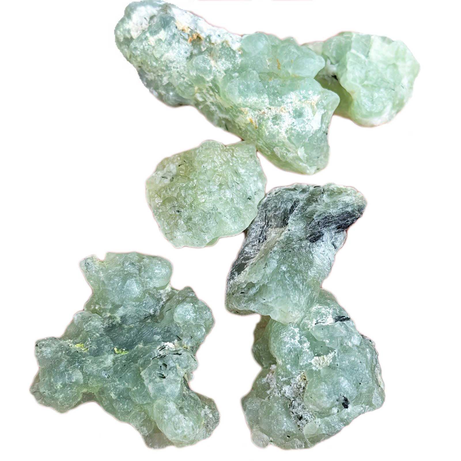 AGSHYWFT Natural Green Prehnite Raw Crystals Bulk Irregular Rough Rocks