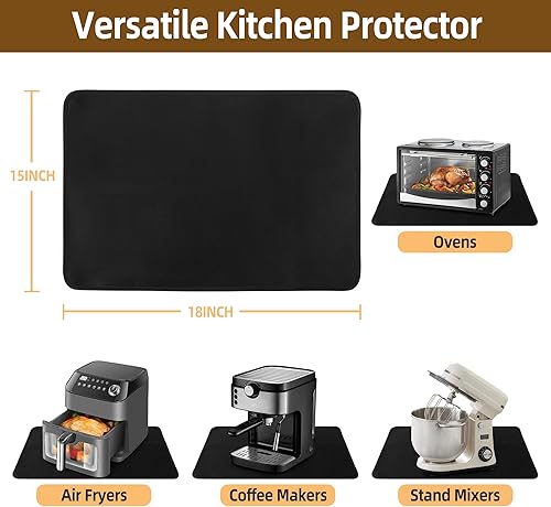 Miniatura 6 de Almohadillas calientes para cocina, resistentes al calor, para encimera, 15 x 18 pulgadas, de silicona ignífuga, alfombrilla de café debajo de la