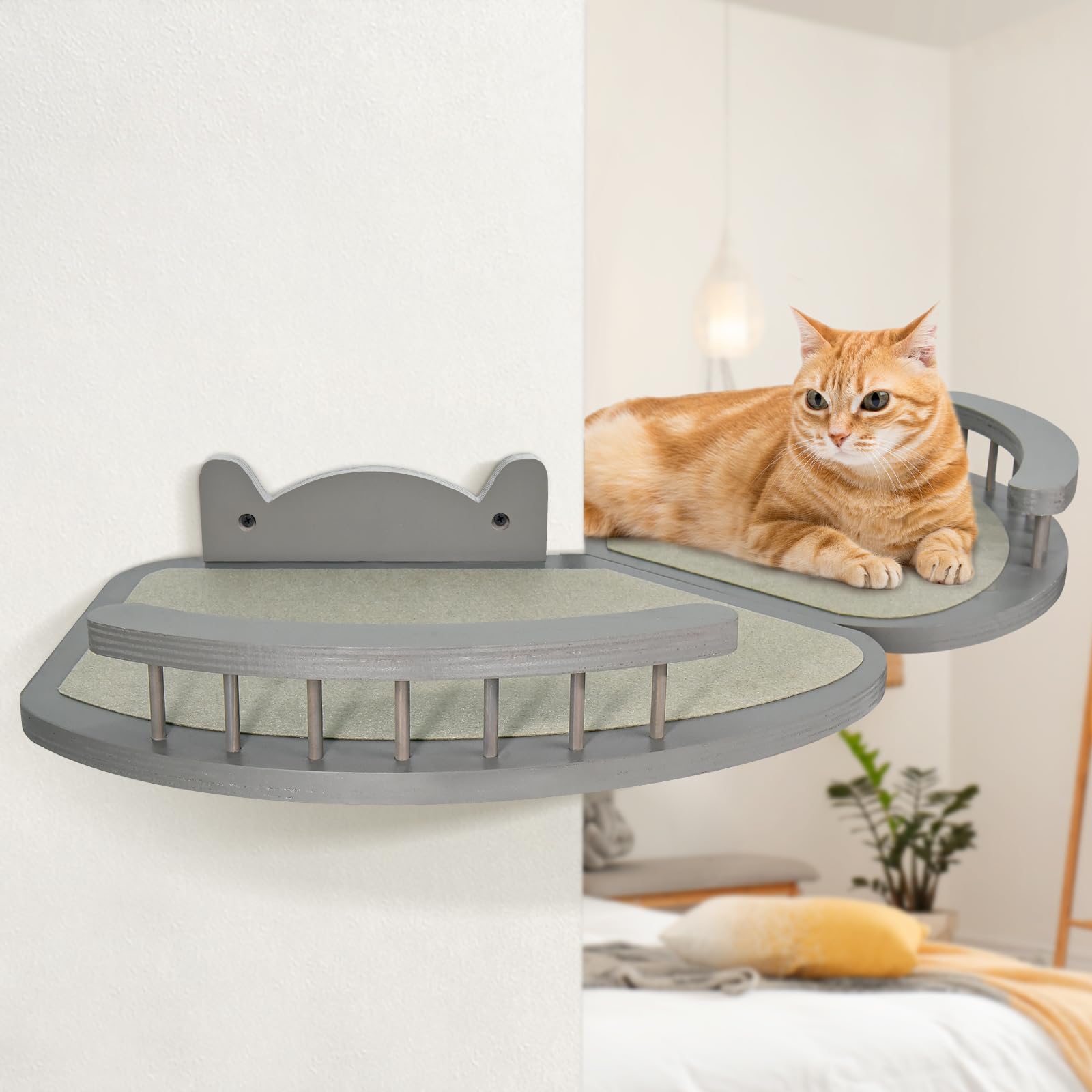 Rascador Pared Para Gatos Arbol Gato COZIWOW - Juego De 5 Estantes De Pared Para Gatos, Escaladores Para Arbol Rascador Para Gatos Cama Gato Pared