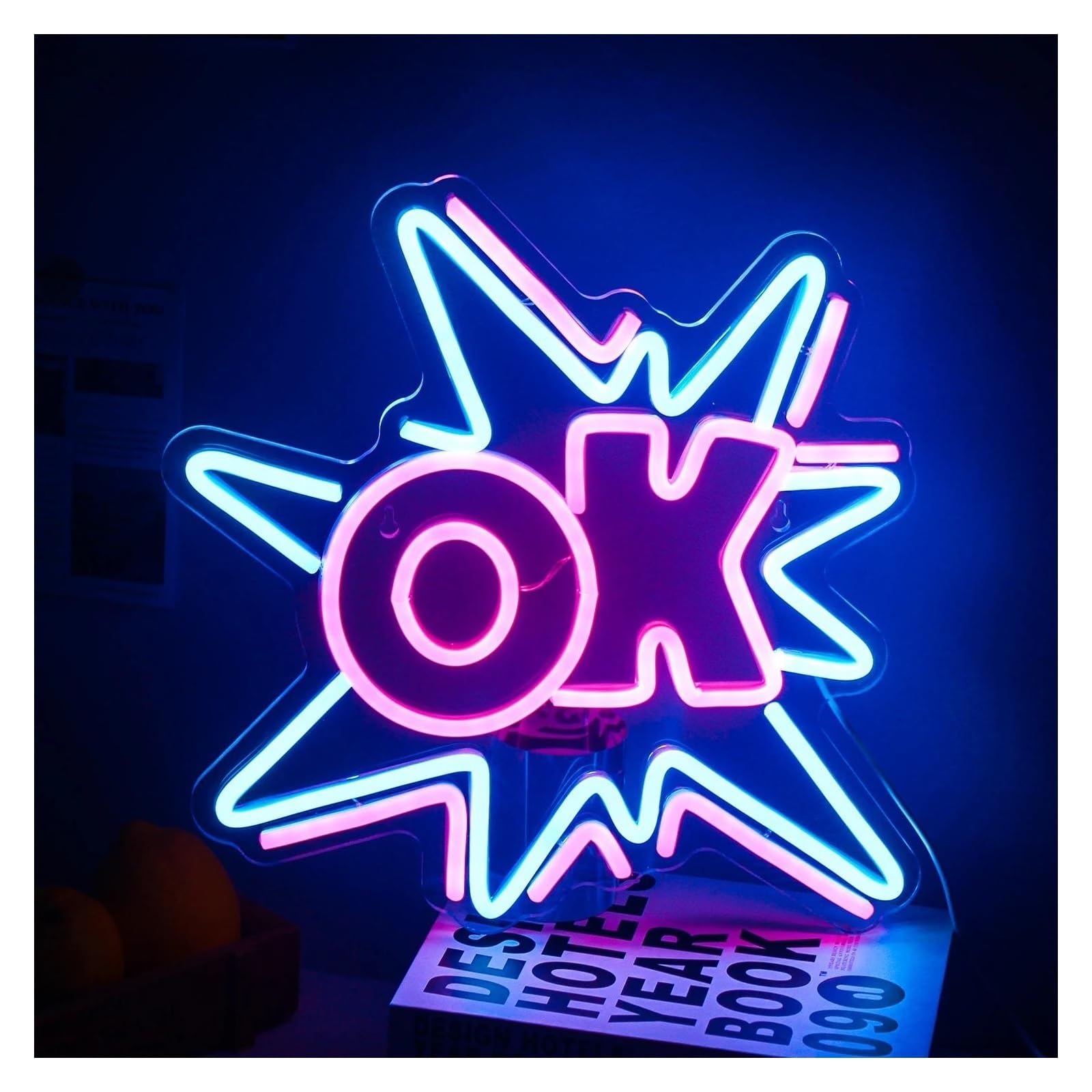 Insegna luminosa al neon Per insegne al Per neon Ok Led Light Home Cool Room Bar Club Party Decorazione murale Design personalizzato Pannello luminescente