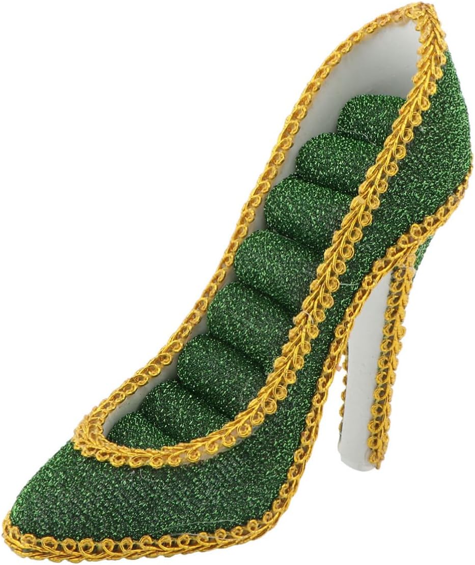Creative Resin Jewelry Stand for Display and Storage, Green High Heel