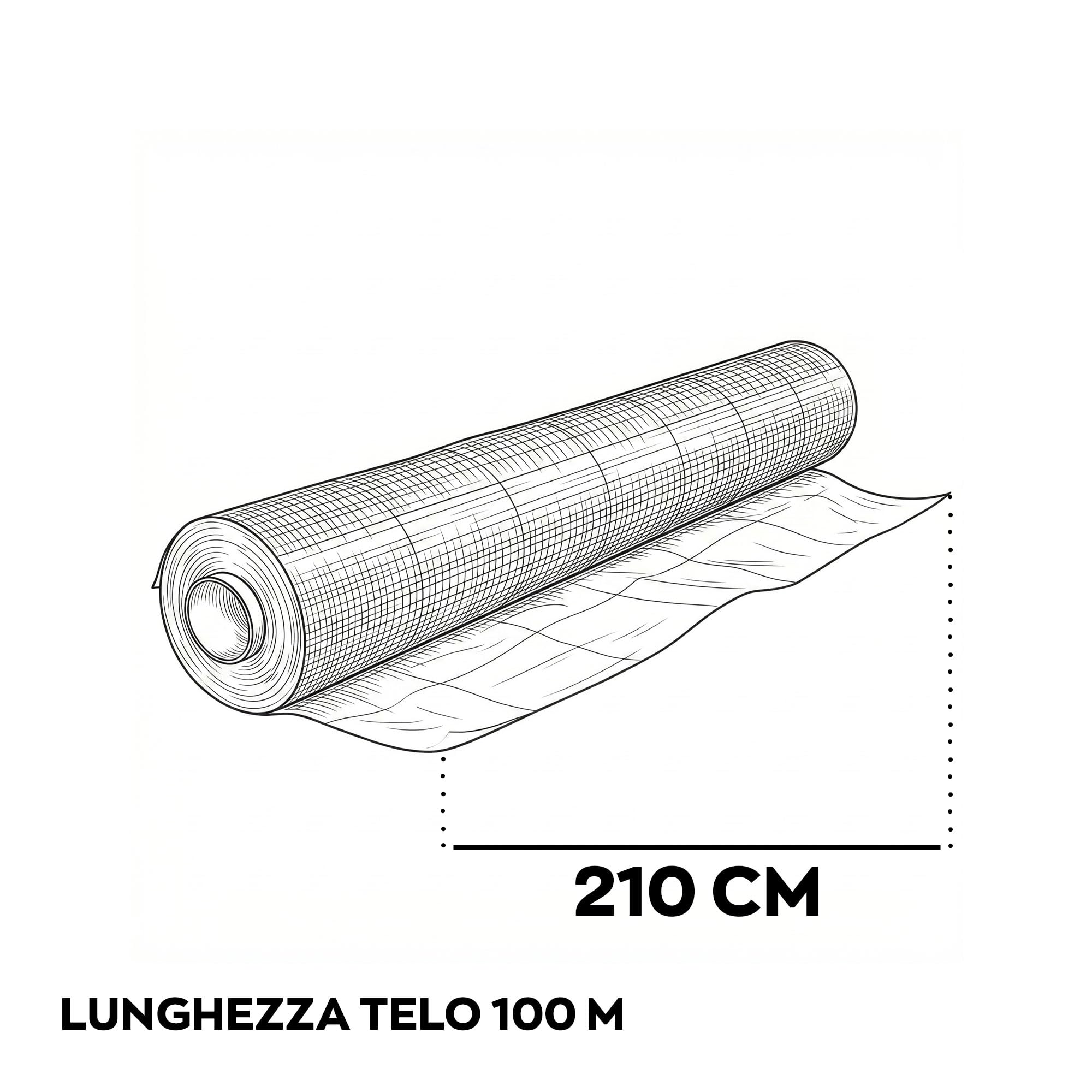 BOUDECH® Nyumput - Telo Pacciamatura 100x2,10 m 100Gr/mq Tessuto permeabile antierbacce antialga con Rivestimento Anti-UV per orto Giardino Nero