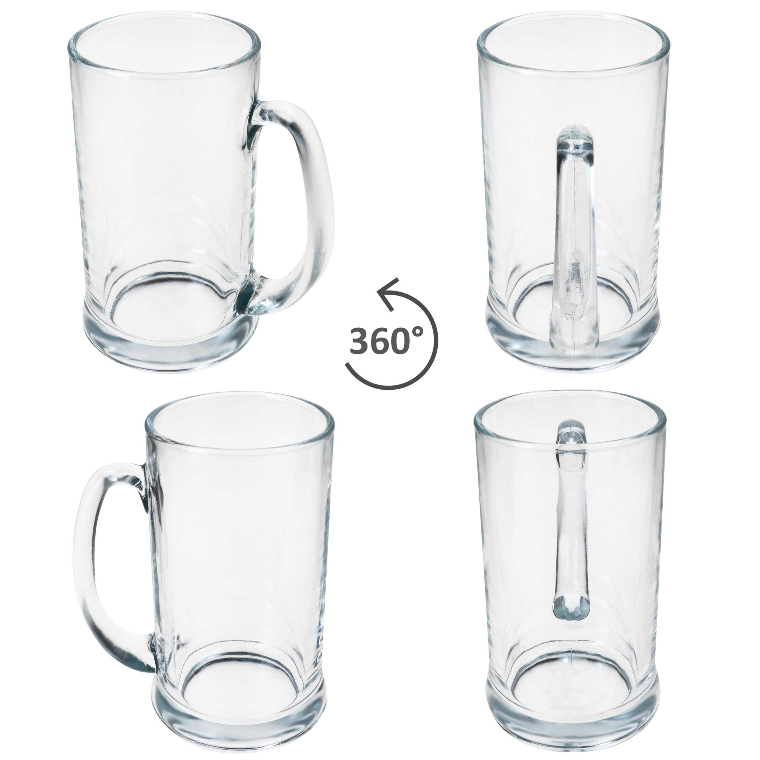 MamboCat Viva zestaw 12 kufli do piwa I 0,5 l, wysokość 16 cm I dla 12 osób I Szklane kufle do piwa z uchwytem I przezroczyste szklanki do piwa 500 ml I Szelki do piwa na imprezy