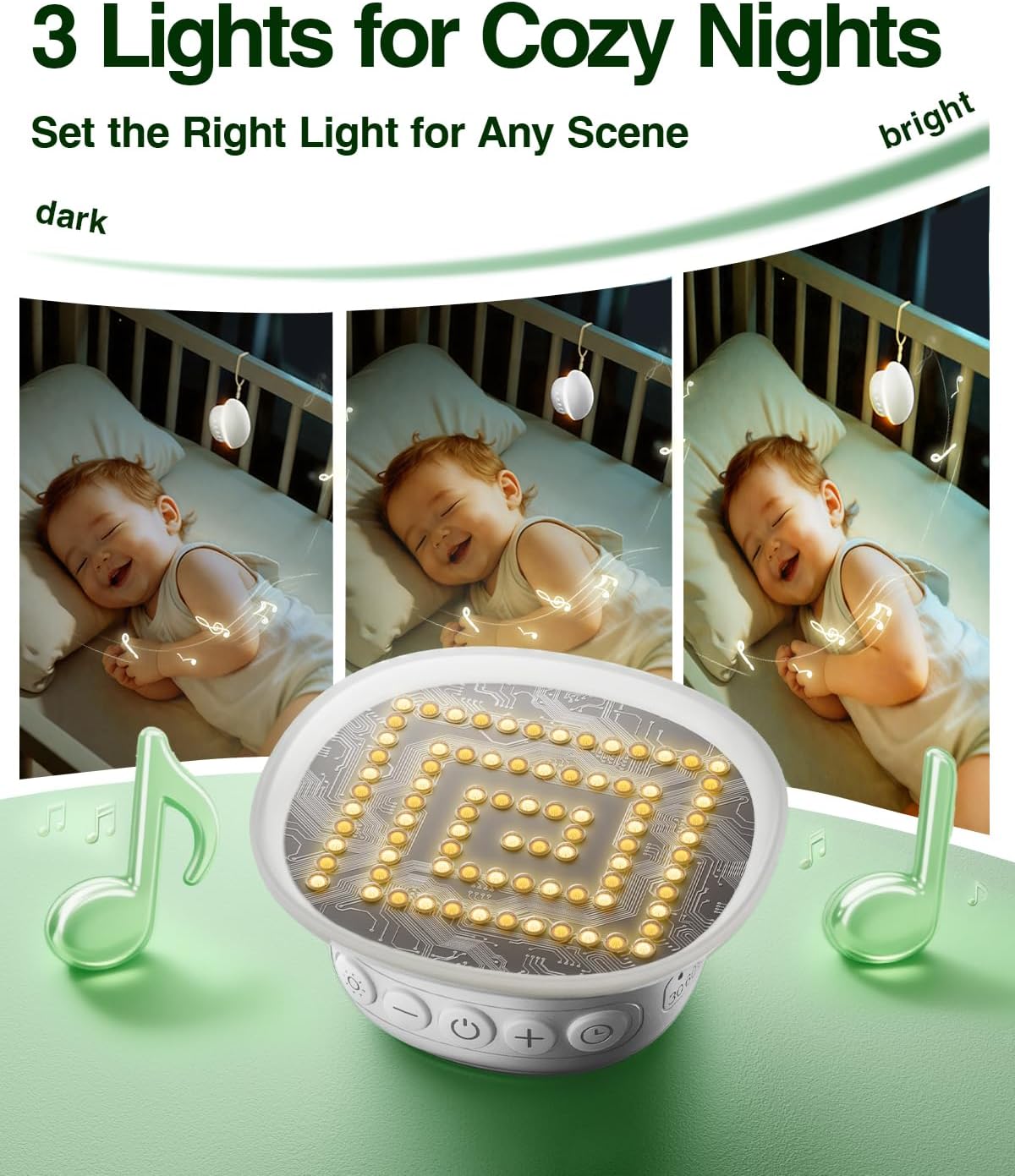 Portable White Noise Sound Machine for Baby Kids Adults, 20 Natural Soothing Sounds, 48H Battery Playback, 30 Volume Levels, 3 Timers, Memory Function & Soft Night Light for Sleep, Home, Travel, Mini - Image 6