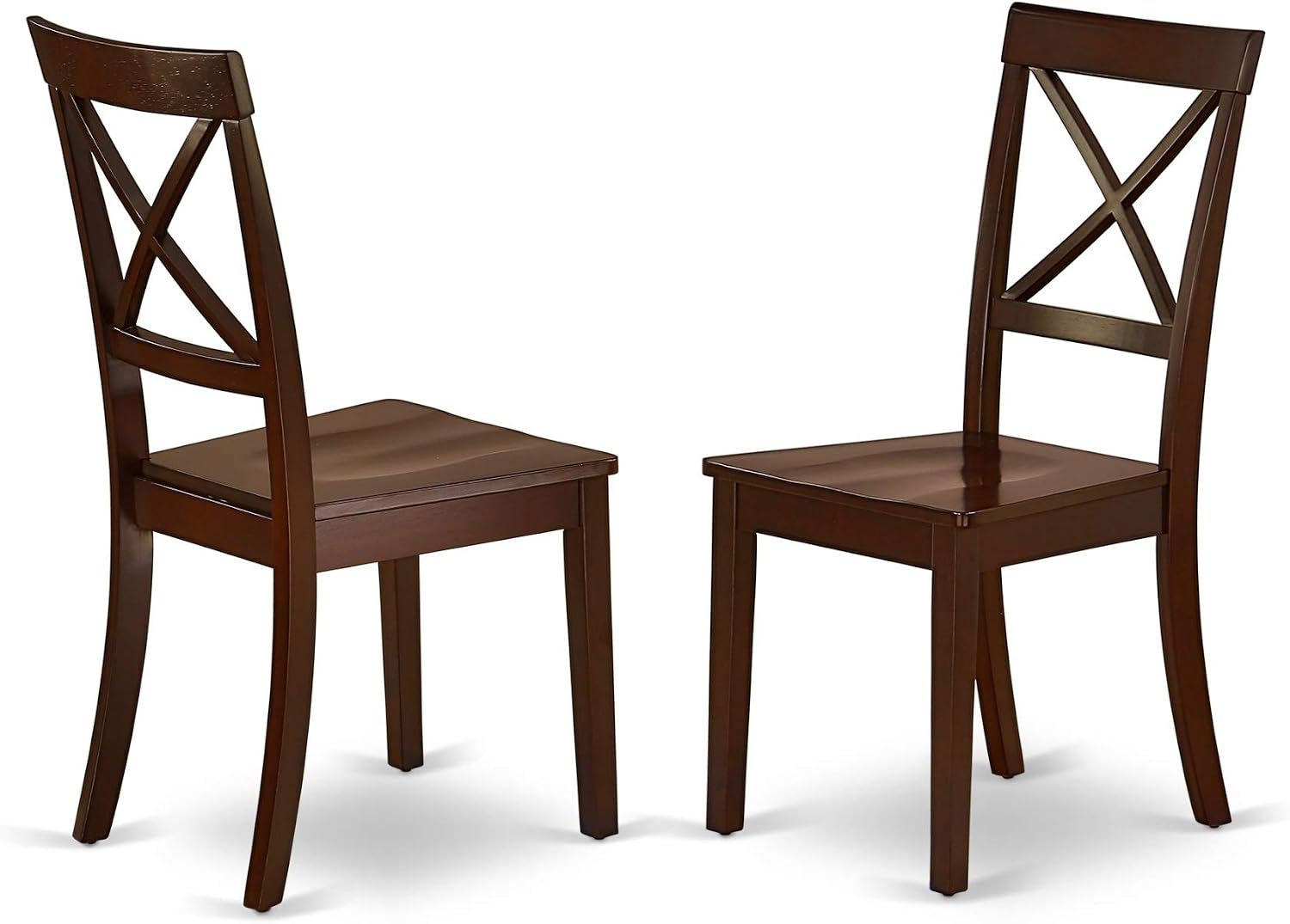East West Furniture DMBO5-MAH-W 5 Piece Modern Dining Table Set Includes a Round Wooden Table with Dropleaf and 4 Dining Chairs, 42x42 Inch, Mahogany