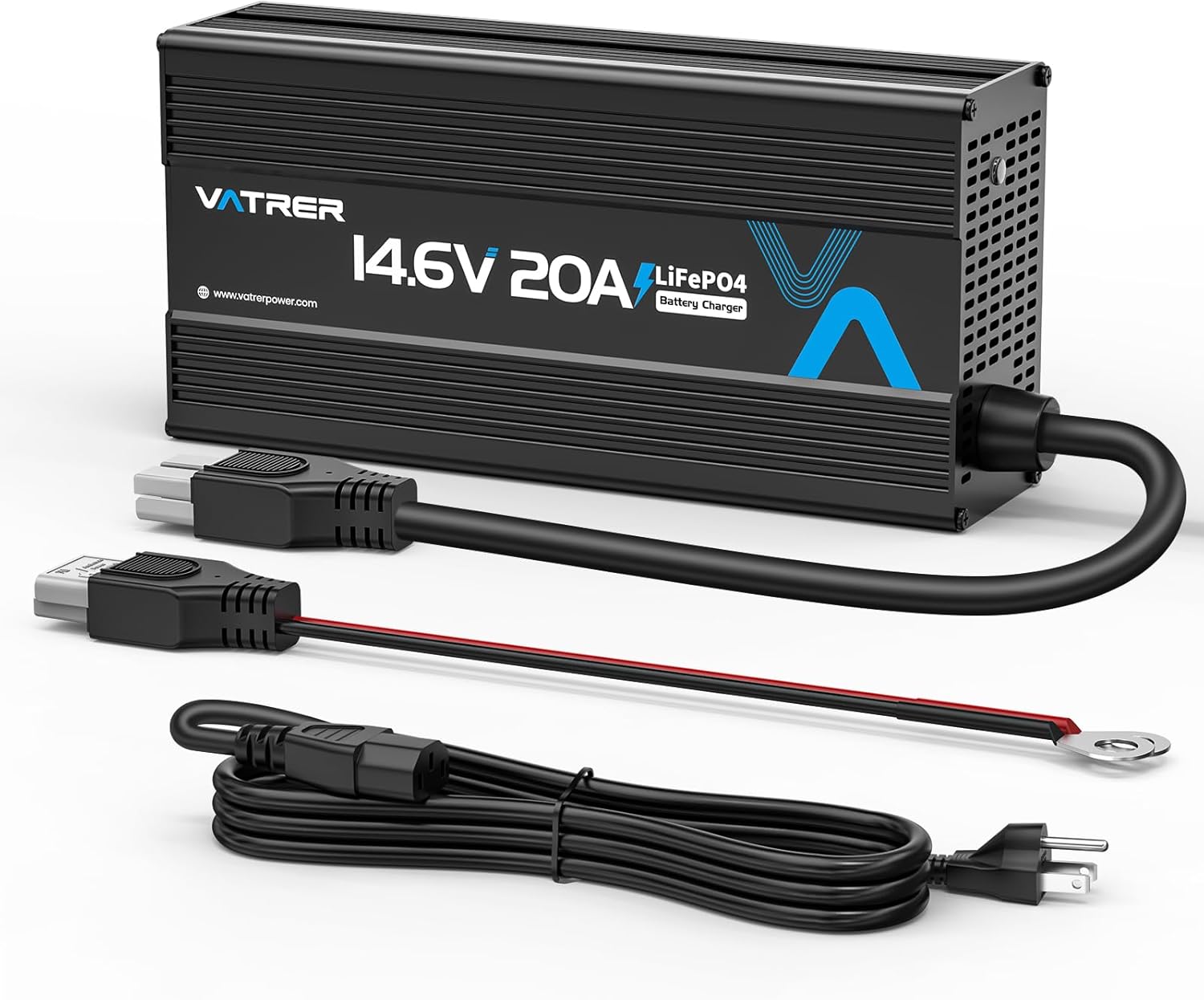 12V 20A LiFePO4 Battery Charger 14.6V Lithium AC-DC Smart Charger for 12.8V Lithium Battery, Applied to Home, RV, Off-Grid, Solar System, etc.