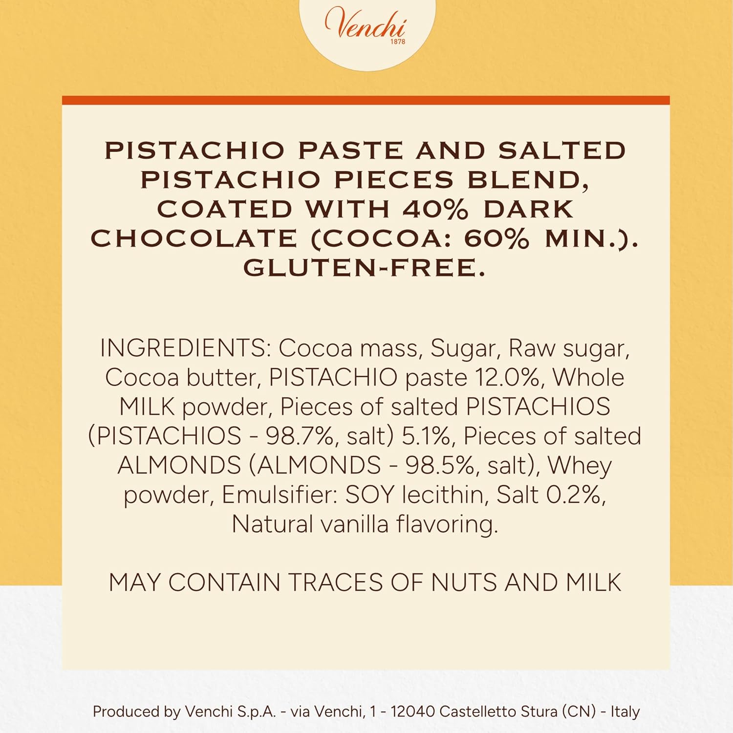 Venchi Covered chocolate cigar: with pistachio paste, 3.52 oz (Pack of 2)