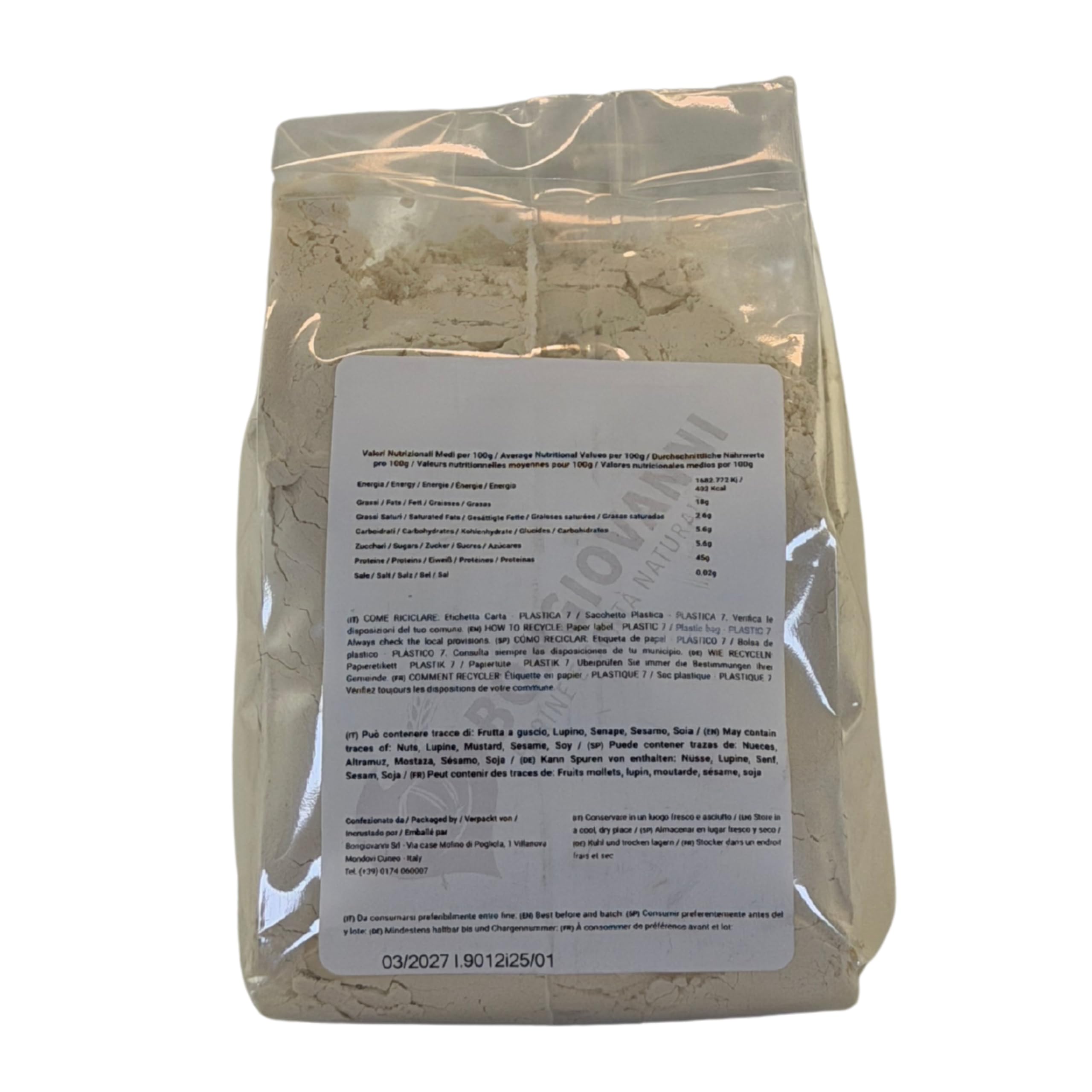 BONGIOVANNI Farine e Bontà Naturali Farina di Mandorle Degrassata Bio Senza Glutine 500 g – Gusto Leggermente Fruttato e Delicato