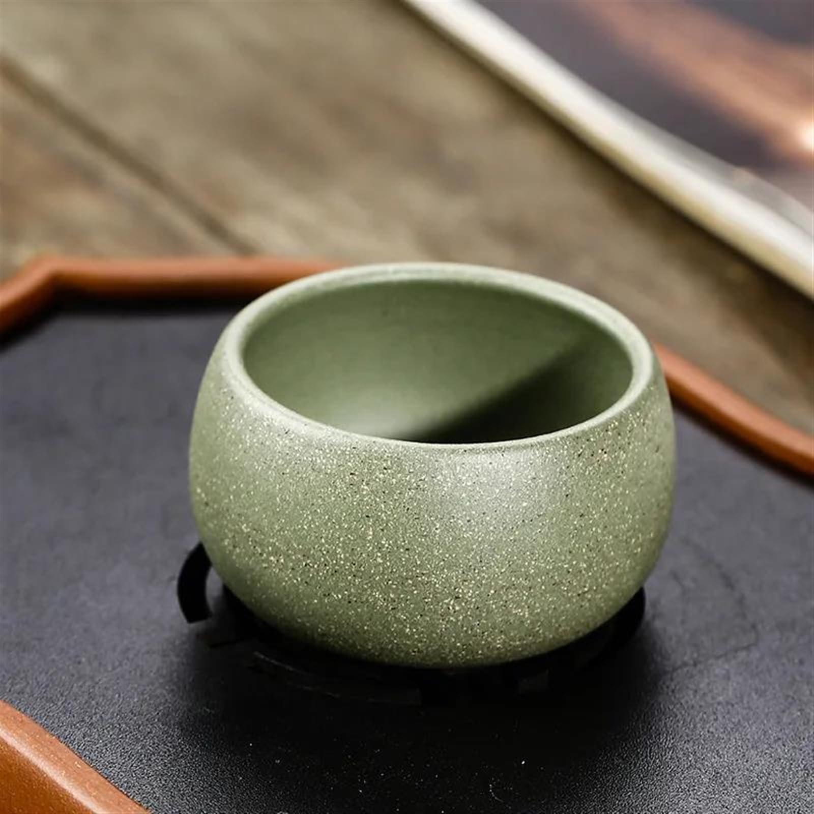 Teteras Tazón Té Hecho A Mano Taza Té Maestra Accesorios Juego Té Personalizados Taza Té Arcilla Púrpura Yixing Barro Verde Mineral Crudo 2 Unids/set Juego De Tetera Y Taza De Navidad