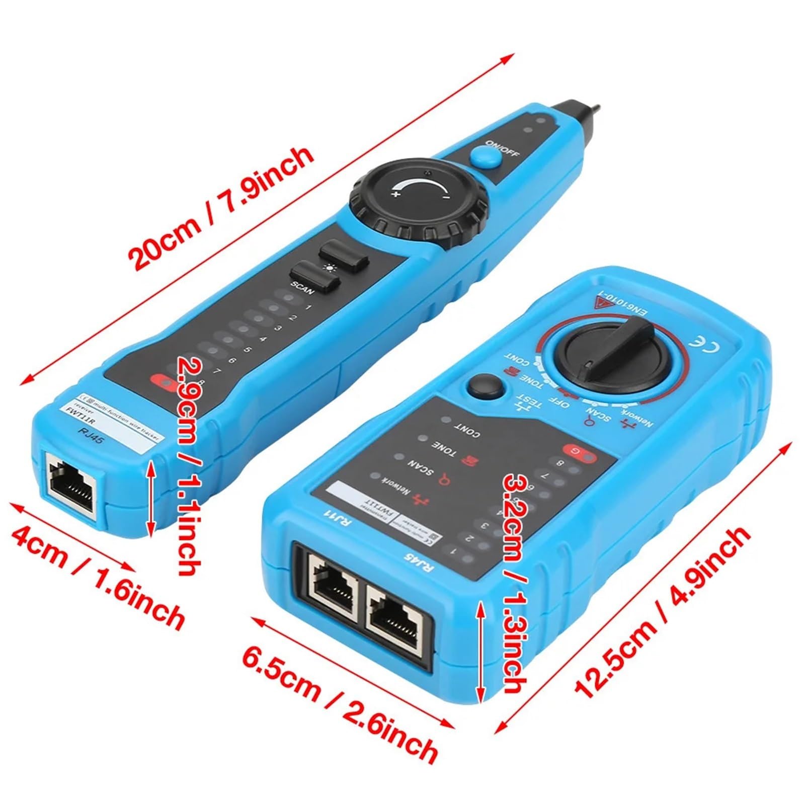 Tester Sieci, Przenośny detektor kabli telefonicznych RJ11 RJ45 Ethernet LAN Tester FWT11