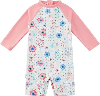 upandfast Baby Boys/Girls Zipper Swimwear with Snap Bottom UPF 50+ Sun Protection Toddler One Piece Swimsuit