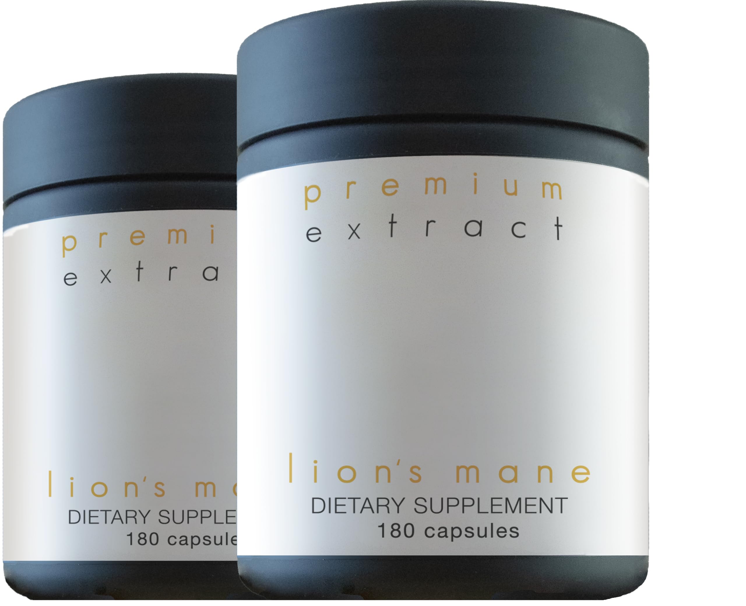 Lion’s Mane Organic Mushroom Extract 2-Pack - Fruiting Body 180 v-caps, Pure Mycelium 180 v-caps • Supports The Brain and Nervous System