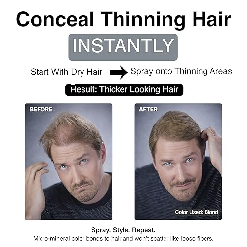 Miniatura 4 de Mane Spray micromineral para engrosar el cabello y espray de retoque de raíces, volumen instantáneo y cobertura de raíces para cabello fino o fino