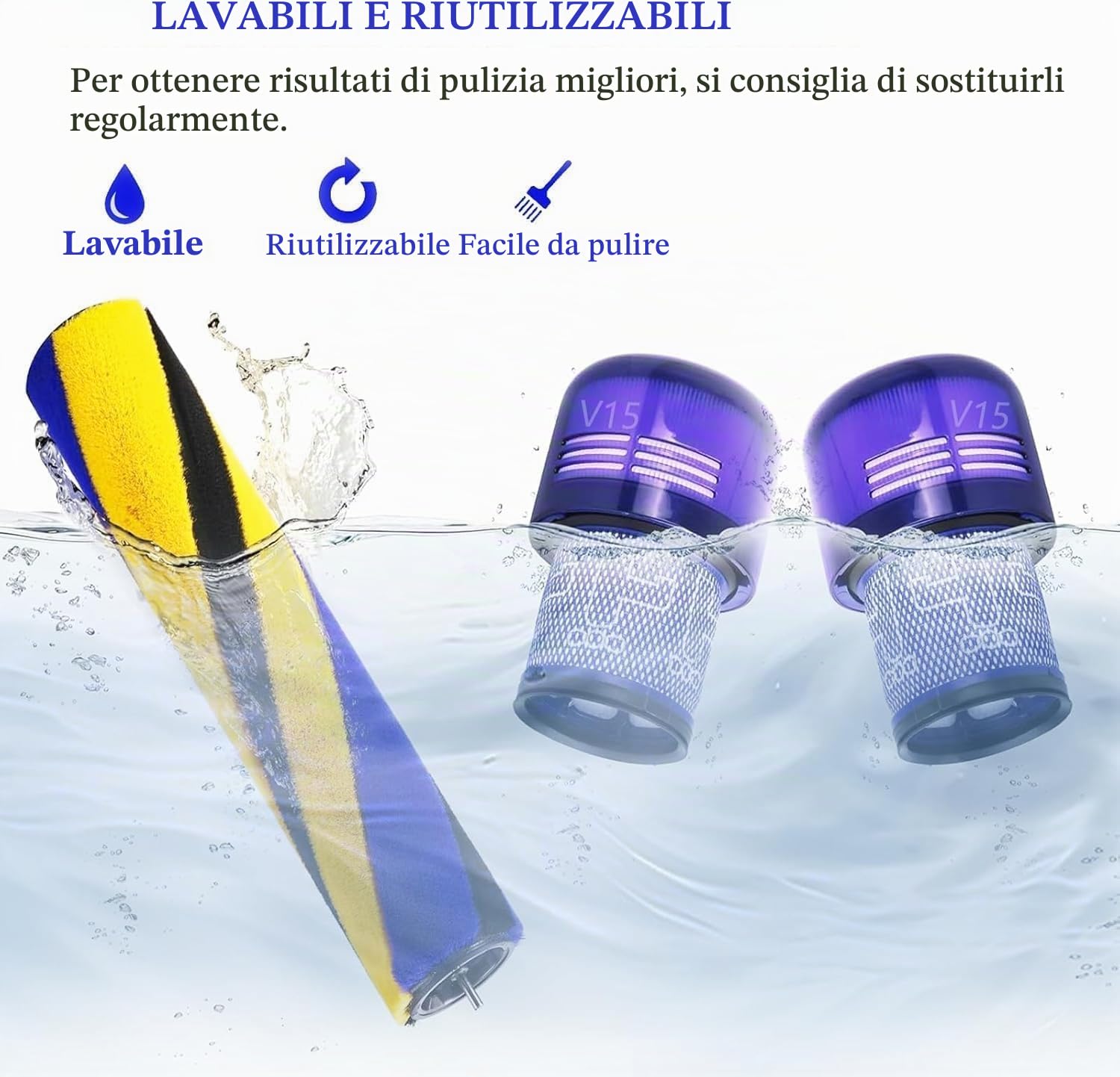 Rullo spazzola per aspirapolvere Dyson V15 Detect Slim Absolute Total Clean Extra Rotolo di ricambio per aspirapolvere Dyson V15 Detect Slim Absolute Total Clean Extra Roll Ricambi Bocchetta per