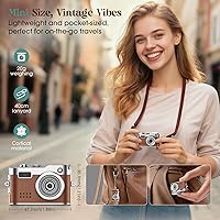 Vista 4 de Mini Digital Camera, Keychain Camera 1080P HD with 2MP Lens, Flash, Video Recording, 32G Card Included, Portable and Compact Retro Vlog Camera for