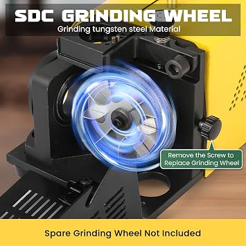 Drill Bits Sharpener Portable Drill Bit Grinder End Mill Re-Sharpener with 11 Collects Angle Adjustable High-Precision (Sdc (for Carbide) 220V)