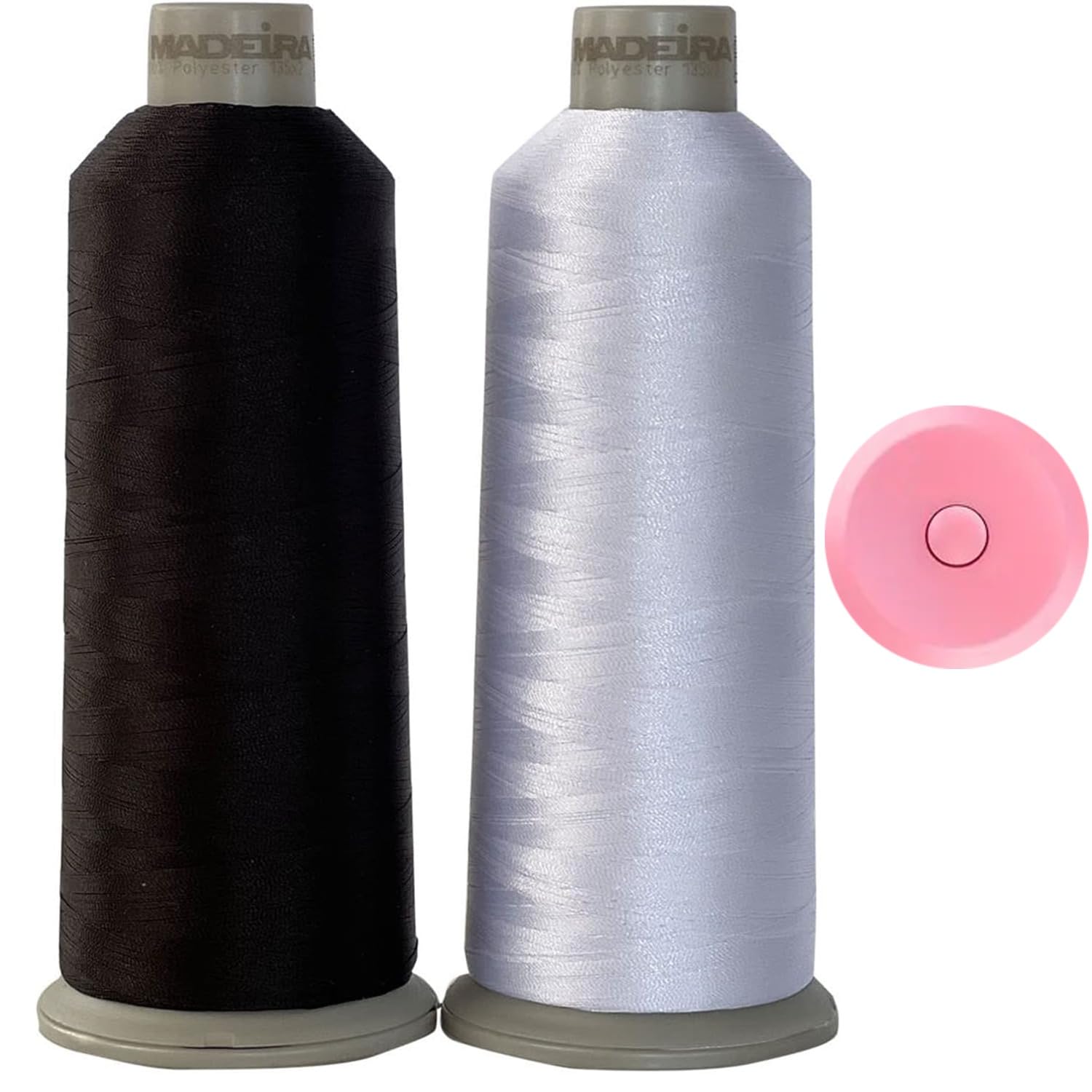 GARIZZE Madeira Embroidery Thread - 11000Yd All Purpose Sewing - Black & White - Polyester 100%