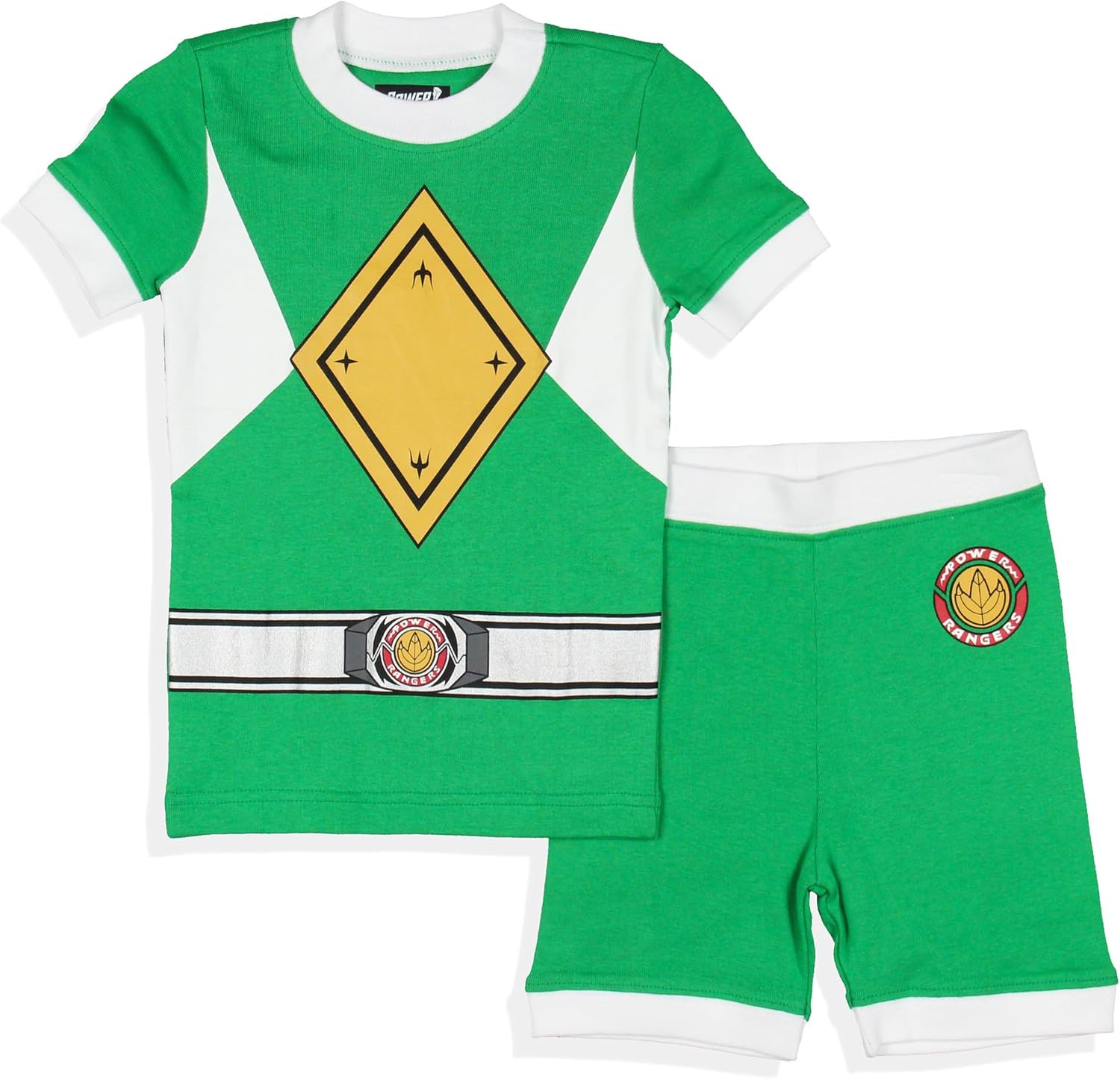 INTIMO Power Rangers Kids Mighty Morphin Character Tight Fit Shorts Sleep Pajama Set For Boys Girls - Image 3