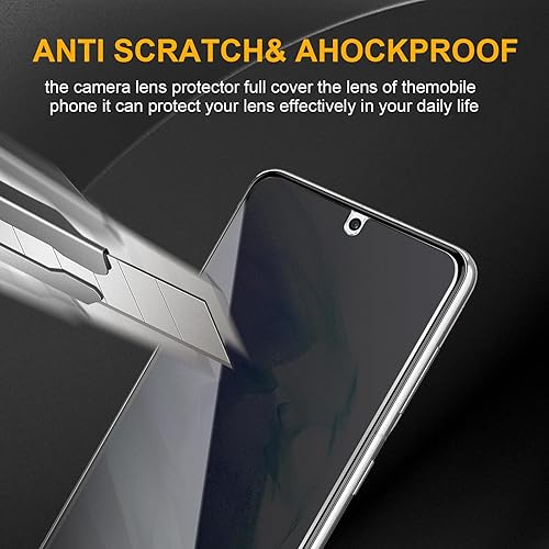 Miniatura 6 de Nixinioo Paquete de 3 protectores de pantalla de privacidad para Samsung Galaxy S21 5G con 3 protectores de lente de cámara, vidrio templado