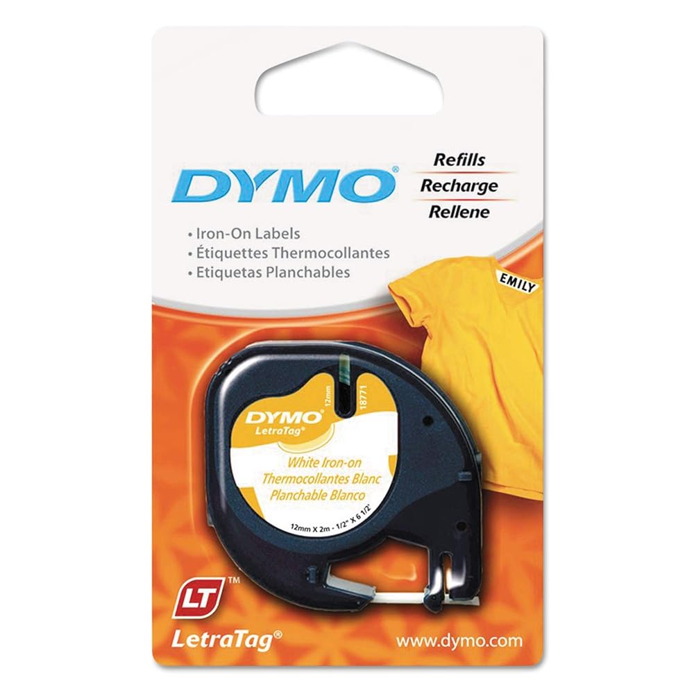 LetraTag Fabric Iron-On Labels, 1/2" x 6 1/2 ft, White