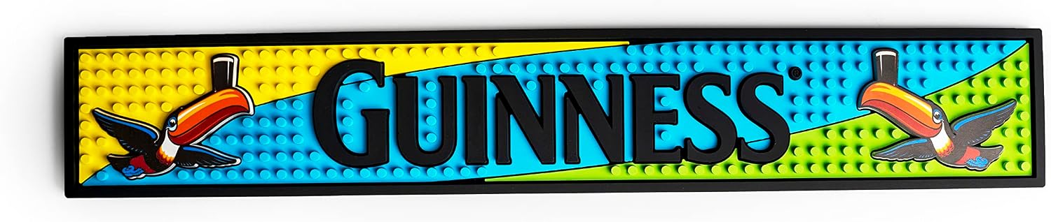 Guinness Toucan Colorful PVC Bar Mat | Guinness Official Merchandise No Spillage Bar Mat