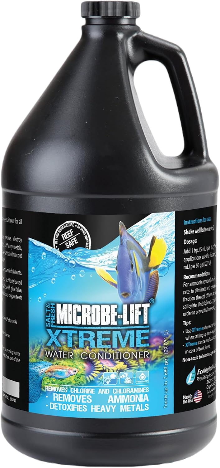 Microbe-Lift Xtreme Water Conditioner Treatment for Aquariums and Fish Tanks, All-in-One Treatment for Freshwater and Saltwater Fish Aquarium, 1 Gallon