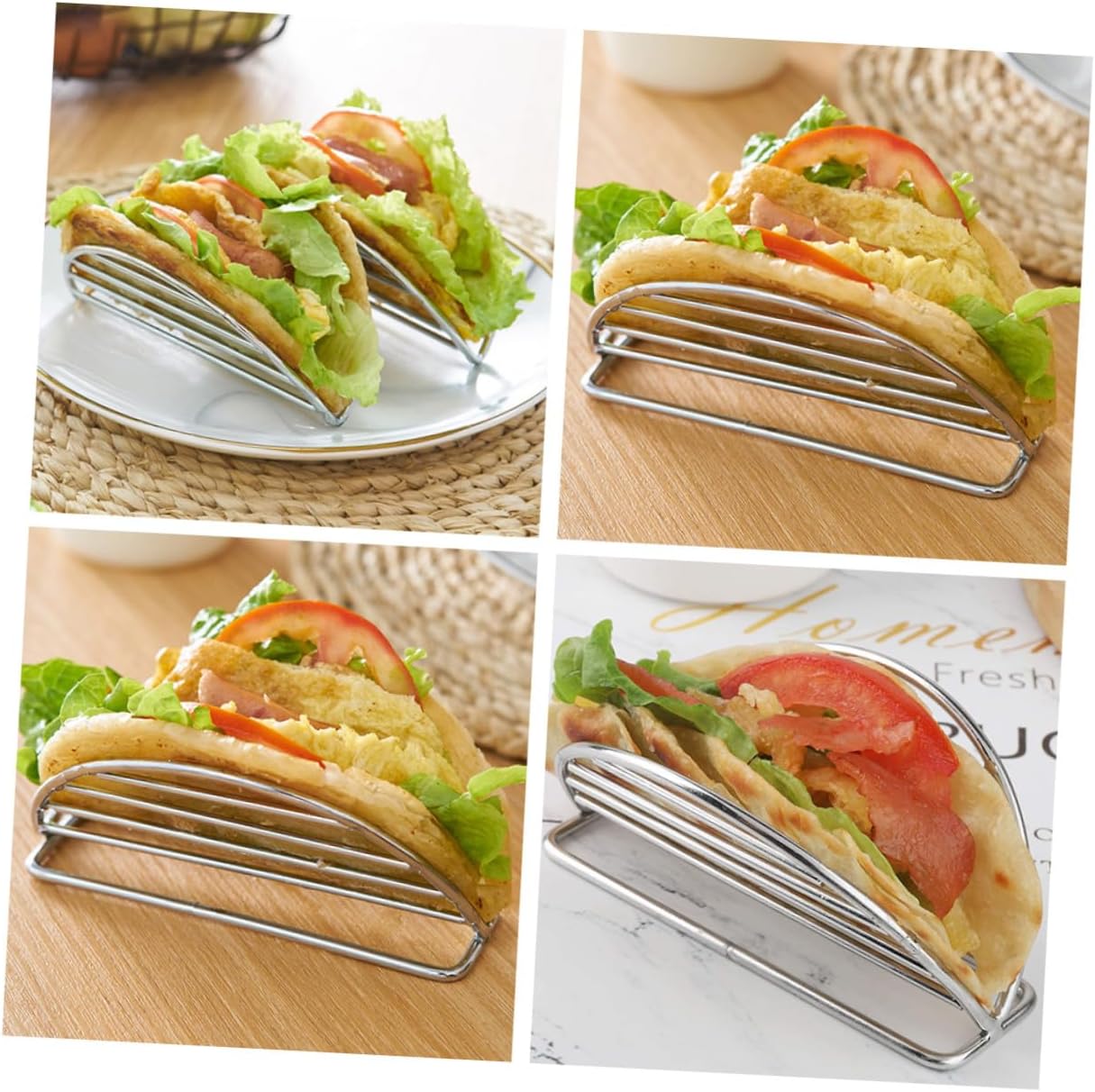 Stainless Steel Taco Holder Rack for Home Party Camping Use