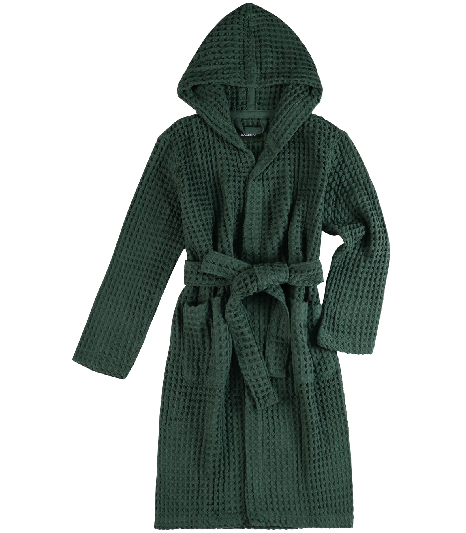 KOSMU Luxury Organic Japanese Cotton Hotel & Spa Waffle Bathrobe for Men and Women (Hooded/Kimono)