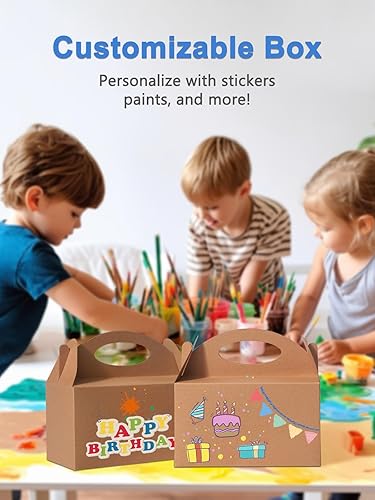 Miniatura 4 de 12 cajas pequeñas de regalo de fiesta, bolsas de regalo de galletas de caramelo de 6 pulgadas, caja a dos aguas para fiesta de cumpleaños de niños,