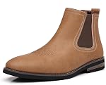 kkdom Cowboy Boots for Men Round Toe Mens Western Boots Casual Retro Boots