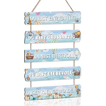 KAIRNE Animal Motif Rainbow Saying Door Sign Nursery Girls Boys