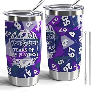 Dungeons & Dragons DND Tumbler Dungeon Master 20oz Tumbler with Lid and Straw Travel Mug Dungeon Master Gift DND Player Gift (Tumbler-Tears of Players)