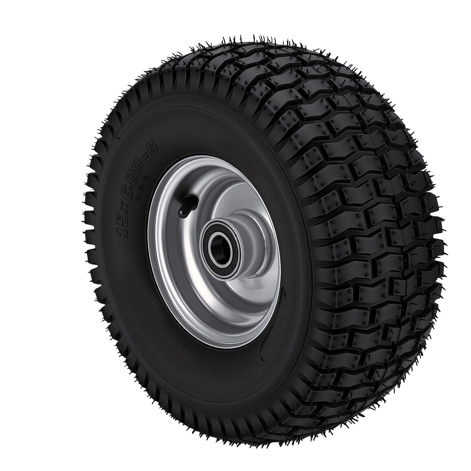 15x6.00-6 Opona Bezdętkowa 6 Cali, Antypoślizgowe Koła Gokartowe z piastą ze Stopu Aluminium 25mm łożysko do Mini Roweru ATV Kosiarka