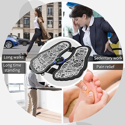 Miniatura 2 de EMS - Alfombrilla masajeador de pies, máquina estimuladora eléctrica de pies, almohadilla de acupresión, dispositivo de alivio de terneros, regalos
