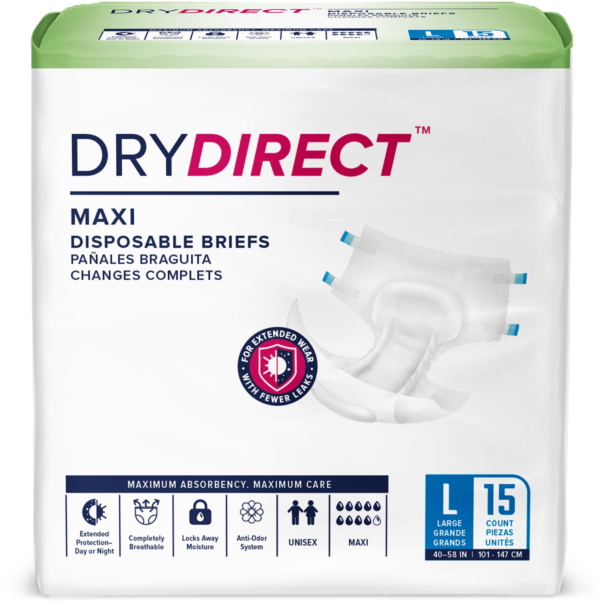 Dry Direct Maxi Overnight Brief (Pack of 15 - Large)
