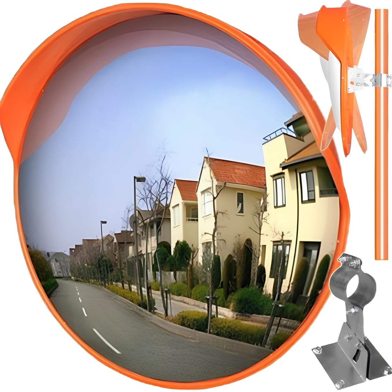 Amazon.co.jp: life_mart カーブミラー 直径 60cm 屋外 【 支柱