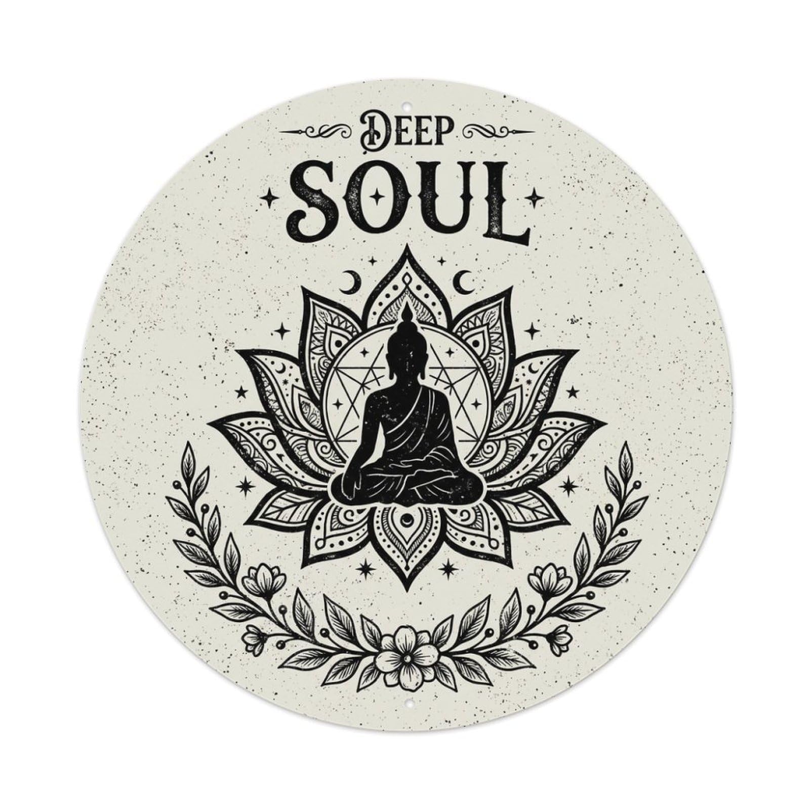 Deep Soul Mindfulness Quote Yoga Meditation Metal Tin Sign