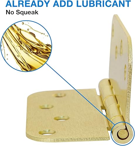 Miniatura 8 de Paquete de 18 bisagras de puerta exteriores de 4 pulgadas, bisagras de puerta de latón cepillado para exteriores, color oro satinado de 4 pulgadas,