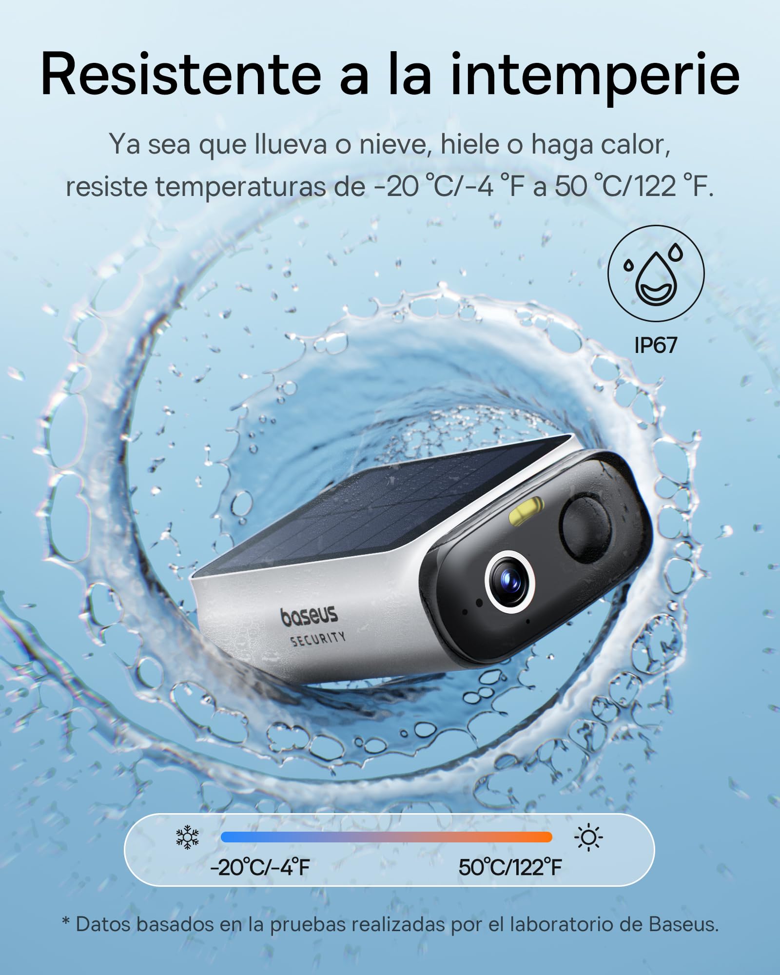 Baseus Security S1 Lite [2-CAM] Camara Vigilancia WiFi Exterior Solar IP67, Camara IP Seguridad Bateria 2K 135°, Visión Nocturna a Color, Sin Cargos, Detección Humana, Compatible con Alexa y Google
